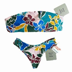 Free People Stone Fox Swim Loza Top & Tucker Bottom Bikini in Fiesta Floral